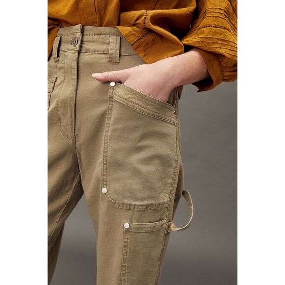 Anthropologie Maeve Womens Moss Green Turner Cargo Utility Pants Pants Size 27 - Picture 2 of 14